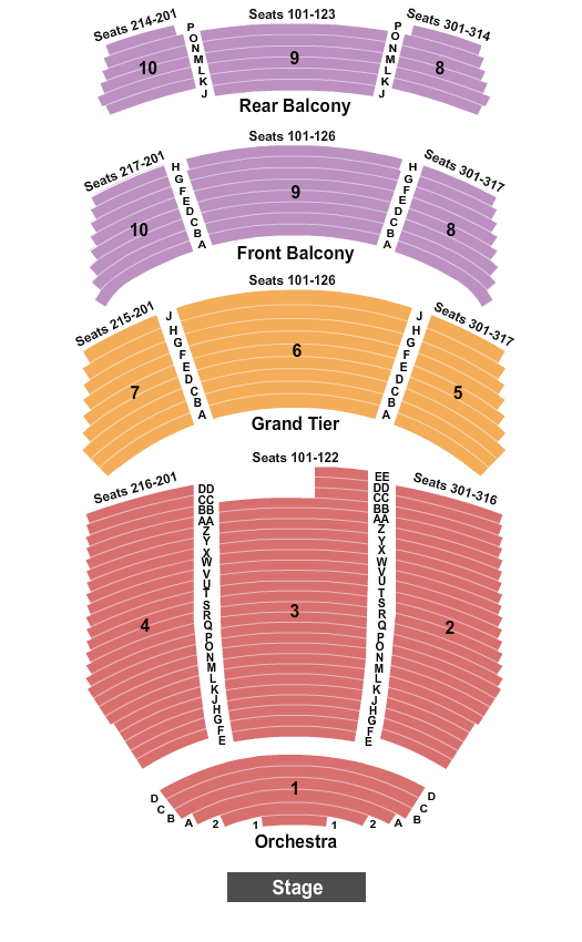 Durham Performing Arts Center SIX Seating Chart